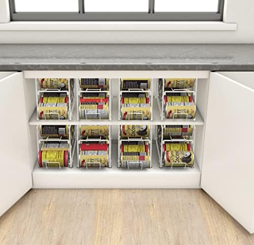 O refrigerante simples de utensílios domésticos pode organizar o dispensador de rack empilhável para despensa/geladeira, 4