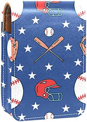 Baseball Stick Stick Helmet Lip Gloss Helsick Case de batom portátil Bolsa de maquiagem Caixa de batom de viagem