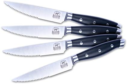 Facas premium de carne angus certificada - Chophouse Steak Knives Restaurant estilo lâminas de aço inoxidável serrilhado com alças