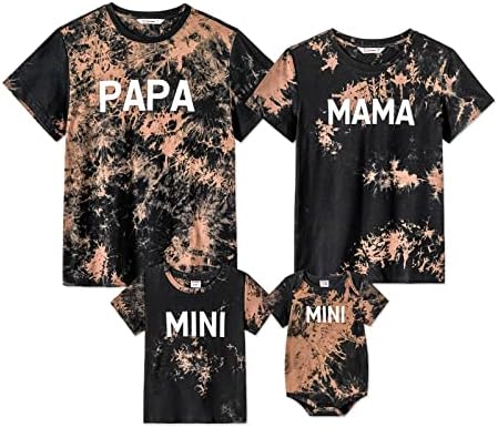 Patpat mamãe e eu tie corante combinando tshirts mama mini camisetas combinando roupas mamãe e filha