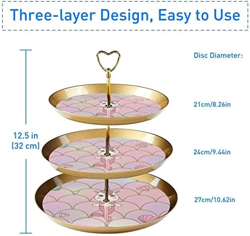 Stand de bolo de sobremesa, decoração de mesa para celebração de festa de casamento de casamento, Mermaid Unicorn Fish Scale Scale Pattern