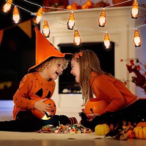 Luzes de corda de Halloween GNOME Pumpkin LED String Lights 5.9 pés 10 luzes String Grus