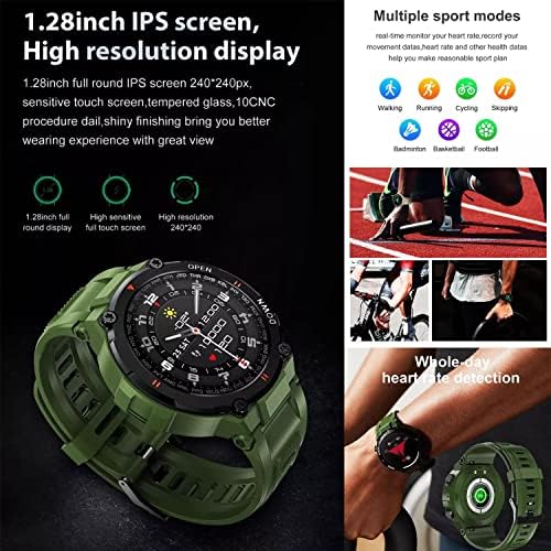 Relógios militares do SmartWatch Bluetooth para homens de relógios táticos à prova d'água ao ar livre para homens Dial Calls Speaker 1.3 '' HD Touch Screen Rastreador de fitness Relógio compatível com iPhone Samsung