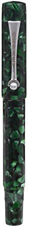 OSPREY MILANO Fountain Pen Serendip Emerald com Nibs padrão e flexível # 6 std fine + zebra g + med # 5.5 ss flex lent)