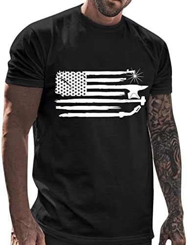 XXBR DIA DE INDEPENDÊNCIA MENINA CHAMISTAS DE MANGA CURTA, Mens 4 de julho American Flag Tops Casual Casual T-shirt