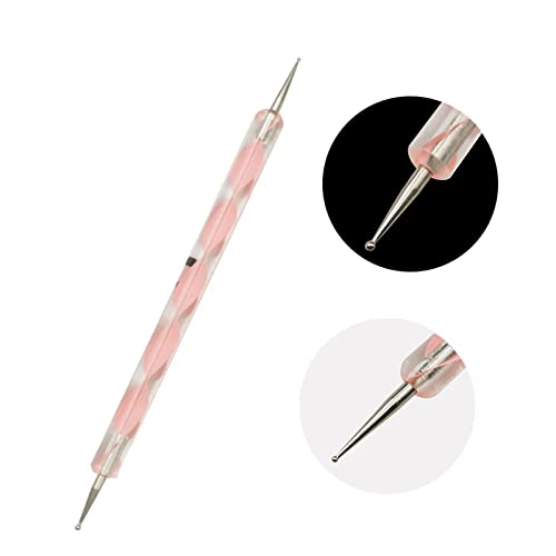 Rosa 5 pcs de 2 vias de pontapé ferramenta de caneta unha dica de tinta de tinta kit de manicure kit de design de