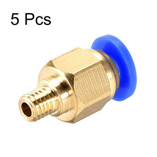 UXCELL M5 Ajuste pneumático Push to Connects, para a extrusora de impressora 3D Mangueira OD de 4mm 1,75 mm 5pcs