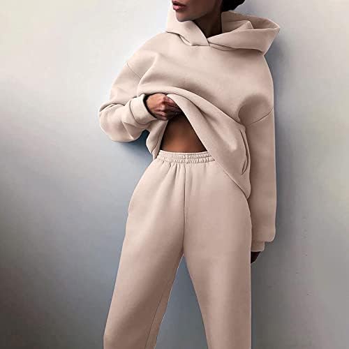 Hemlock Women Women Color Soldom Sorto Coloque Moletom Capuz Sorto Casual Casual Tracksuit casual Set 2 Peças Conjunto