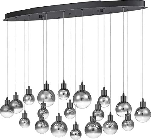 Quoizel PCSH1941BCH Shadow Platinum Led Island Chandelier, 36 watts, cromo preto