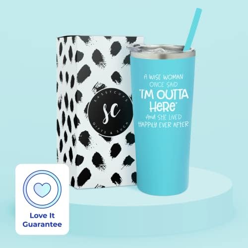 Mulher sábia isolada copo de aço inoxidável com tampa e palha - caneca engraçada de viagem para festas de aposentadoria