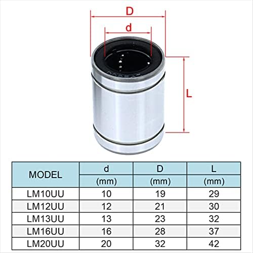 Buchas lineares 10mm 12mm 13mm 16mm 20mm Slides lineares kits de revestimento 3D Rolamentos de eixo de impressora 4pcs/10pcs