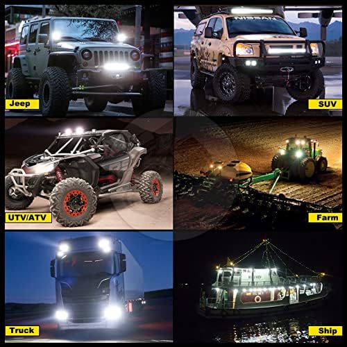 Vagens de LED de cowone, 2pcs 3 polegadas 60W Barra de luz LED, 6000lm Spot Flood Combo Off Road Light Cubes LED Work Light Driving Fog Lâmpadas compatíveis com Jeep Pickup Pickup