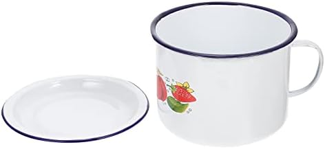 Luxshiny Sobersert Bowl Bacia de esmalte Bacia de camping tigela 1 conjunto de contêiner de armazenamento de esmalte Retro