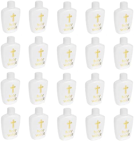 20 peças Garrafas de contêineres de água benta plástico 2oz de água benta contêineres vazios com cruz de ouro para a Igreja do Partido