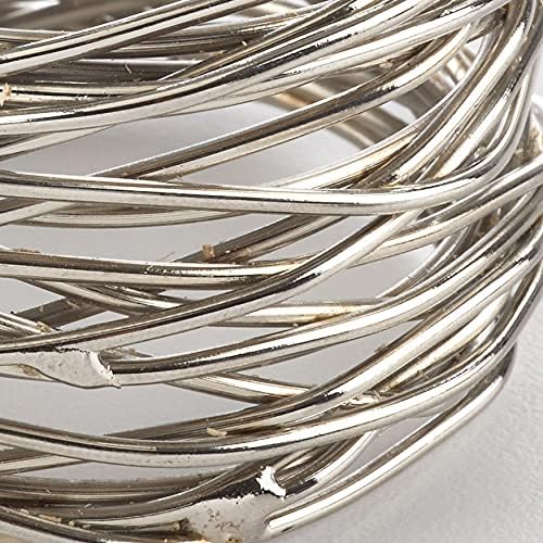 Saro Lifestyle Metal Twine Design Napkin Rings, 1.5 , prata