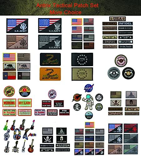 Antrix 14 peças emblemas táticos emblema patch de bordado completo Apliques de distintivos militares Conjunto para motocicletas