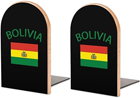 Bandeira do livro decorativo da Bolívia termina em madeira não-esquisitos suportes de prateleira de mesa