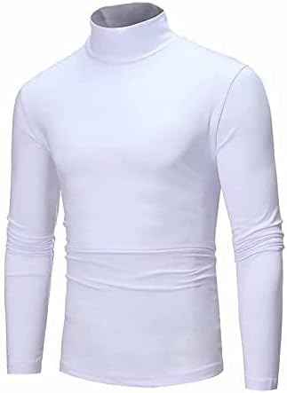 Tops de pescoço simulados para mulheres gurtleneck masculino de manga longa camisa de calcinha térmica Mock Turtleneck
