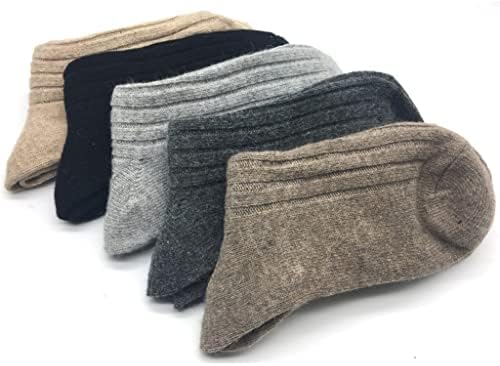 N/A 5 pares/lote meias homens longos inverno quente cashmere meias confortáveis ​​presente masculino presente