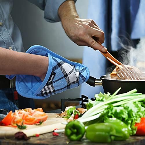 Suportes de panela de silicone alselo Conjunto de 3 buracos resistentes ao calor e não deslizantes, almofadas quentes de forno profissional com bolsos para cozinhar cozinheira assando churrasco