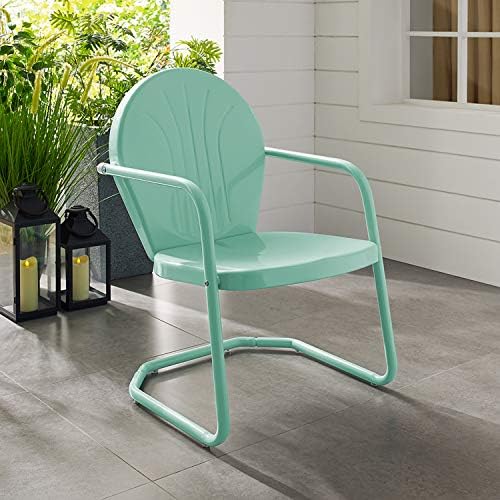 Crosley Furniture Co1001a-AQ Griffith Retro Metal Outdoor Cadeira, aqua