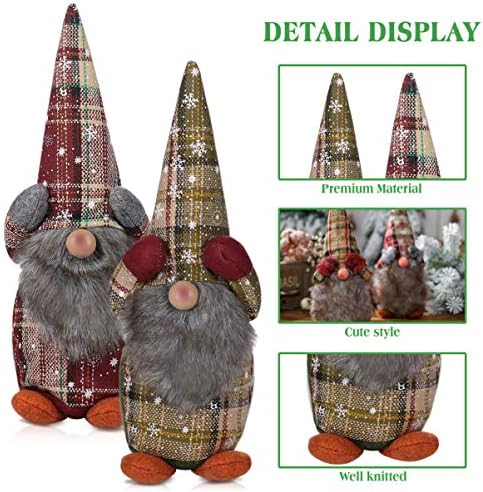 Decorações de Natal de Nuobester Gnomos Plush, Gnomos suecos Tomte, 2pcs Ornamentos de elfos de férias obrigado doações do dia
