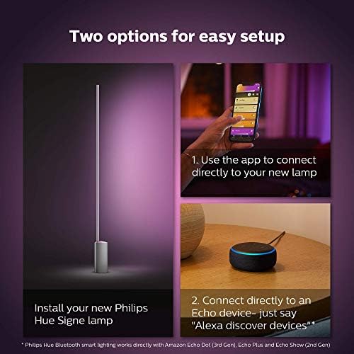 Philips Hue White & Color Ambiance Signe Floor Lamp, acrílico, lâmpada de piso