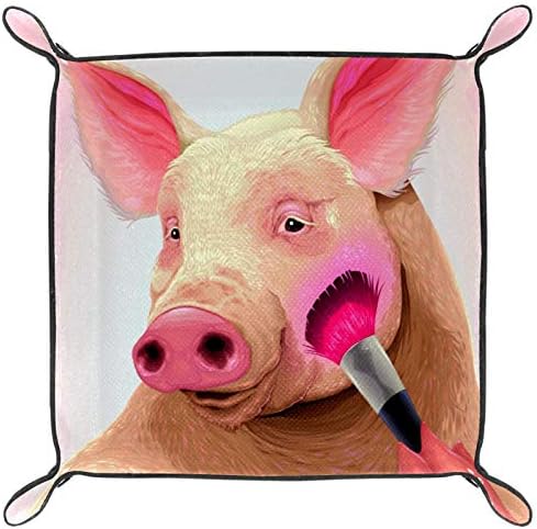 Bandeja de organizador de desktop de porco engraçado, bandeja de vaidade, organizador de armazenamento, bandeja de cômoda, bandeja