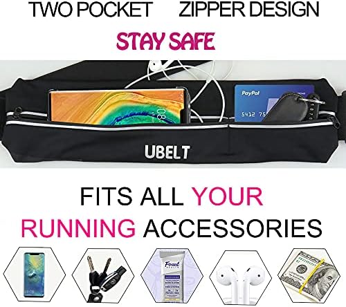 Pacote de telefone do corredor de correia UBELT Pacote de cintura para caminhada academia de viagem a pé de viagem para
