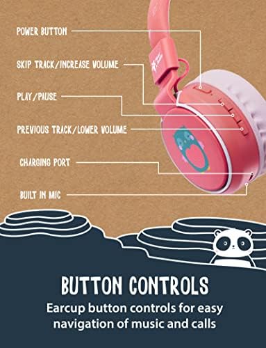 Planeta Buddies fofos fones de ouvido Bluetooth para crianças | Fones de ouvido sem fio dobráveis ​​| Fone de ouvido