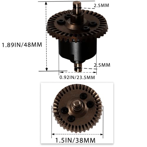 RCARMUMB AÇO 45 Atualizações diferenciais frontais Parte para 1/10 Slash 4x4 VXL Rustler 4 × 4 VXL Stampede 4x4 VXL, Matel