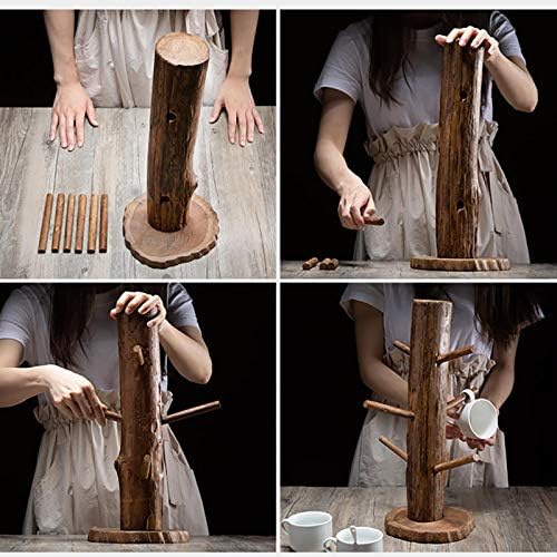 Moldura de madeira de madeira sólida copo de água de drenagem rack de café criativo para chá de chá de madeira caneca de