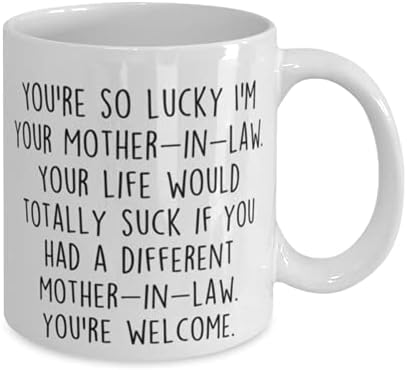 Mãe engraçada caneca, você tem tanta sorte, eu sou sua ideia de aniversário, presente para mamãe, xícara de café em cerâmica,