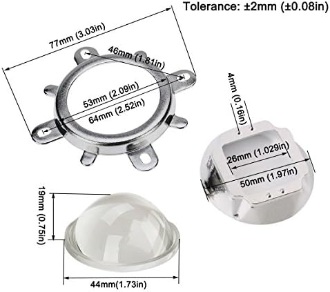 Vidro óptico de lente LED de Chanzon + 50mm de colimador de refletor + suporte fixo com suporte para 20w 30w 50w 80w 100w de alta