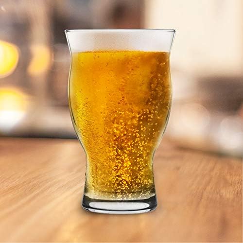 USA Feito de óculos de tulipa nucleados para melhor retenção de cabeça, aroma e sabor- 16 oz de vidro de cerveja para bebida de cerveja- copos de cerveja IPA para homens- Cerveja de cerveja Cool Glass Packable Design- 4 pacote