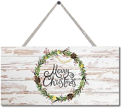 Christmas Outdoor Varanda sinal de natal Wreath Wreath Wood Wall Art Sinais