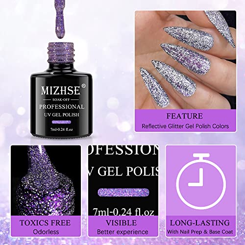 Mizhse 9d Cat Eye Reflexive Gel Gel Polish, Sparkling Diamond Cat Eye Gel Acha