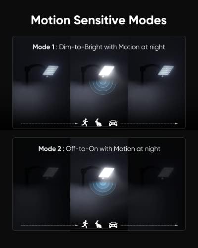 Luz de segurança solar com jackyled com sensor de movimento, 1000 lúmen 48 LED, IP65 à prova d'água, 3 modos, automático