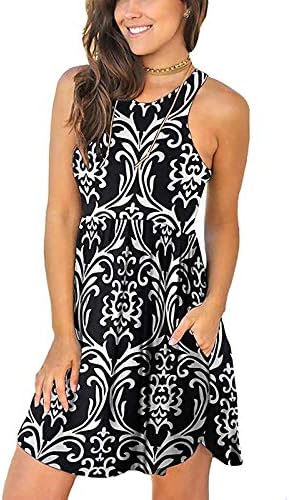 Vestidos maxi, vestido de túnica clássico para mulheres Sleless Spring Plus Size Warm Fit Tunic Dress Crewneck