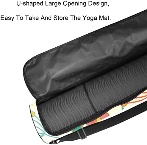 Ratgdn Yoga Mat Bag, Florais Birds Ladybugs Exercício de ioga transportadora de tapete full-zip yoga tape