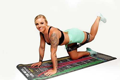 Mad Owl Fitness Guru Tutor Tutor Mat- Mat de treino exclusivo com direções visuais e posturas- Treinamento Mat- Yoga Mat- Fitness Mat- Cross Fitness tapete