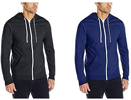 Fruto do tear de algodão leve masculino de algodão full-zip