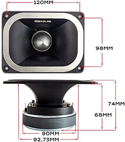 Genius Audio GPro -T01 1,5 , 60 watts RMS - 300 watts Max, PRO AUDIO SUPER TWEETER OUTRO -FALADOR, Alumínio do diafragma de áudio