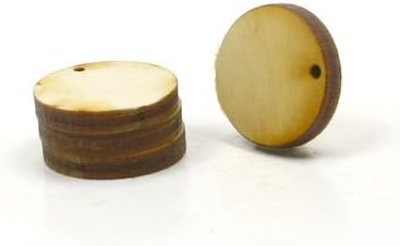 MyLittlewoodshop pkg de 6 - círculo de círculo - 3/4 de polegada de diâmetro com 1 mm de orifícios e 1/8 de polegada de madeira inacabada