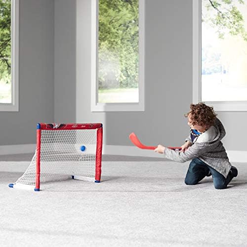 Franklin Sports NHL Mini Hockey Sets - Mol de hóquei no joelho, bola e 2 Conjunto de combinação de stick de hóquei - Mini -Goal Net - NHL Conjuntos oficiais de hóquei