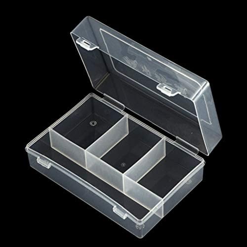 Qhhvait 3 slots Caixa de armazenamento de plástico retangular Caixa colecionável para recipiente de armazenamento de caixa ajuste