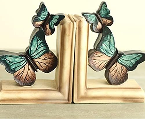 Zlbyb Country Butterfly BookendEnd Office Desk Bookend Office Resina Artesanato Ajuste Ajuste Ano Novo Decoração de Casa para