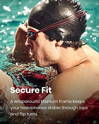Shokz OpenSwim Swimming Mp3 - Condução óssea MP3 fones de ouvido à prova d'água para natação - fones de ouvido sem fio