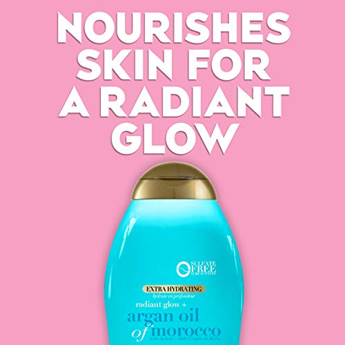 OGX GLOW RADIANT GLOW + Óleo de Argan do Marrocos Lavagem corporal extra hidratante Para pele seca, limpador de