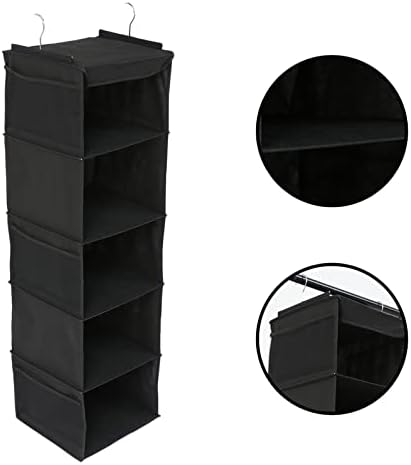 Zerodeko 1pc Gols Sushing Surveds Sundries Organizador de cinco camadas penduradas bolsa de armazenamento para guarda-roupa